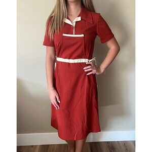 Sz 14 BNWT Vintage 1960s Deadstock Retro Fall Fashion Shirt Dress w/Pockets